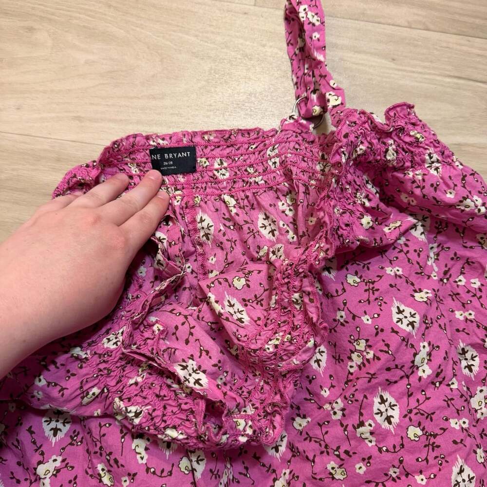 Lane Bryant Floral Cotton Cami Size 26/28 Pink - Picture 4 of 5